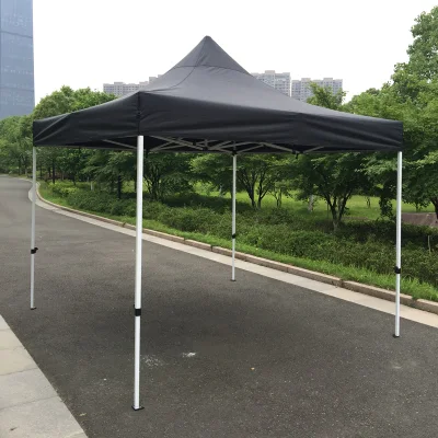 Tente pliante de Gazebo escamotable en acier extérieur noir de 3x3m