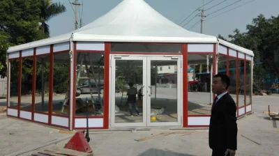 Tente de luxe en aluminium extérieure d'événement de partie d'auvent de pagode d'hexagone