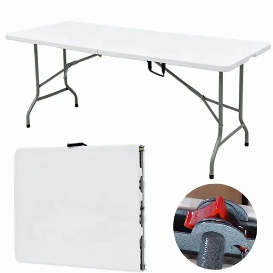 Table pliante ronde en plastique pour l'extérieur, 5 pieds, demi-table pliante pour fête, mariage, Banquet, événements, vente en gros