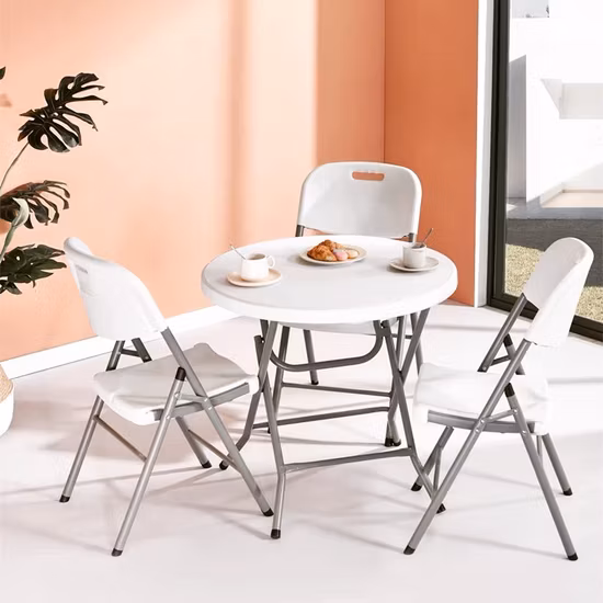Vente en gros de meubles de jardin extérieurs 6FT X 2.4FT Rectangle blanc extérieur en plastique HDPE table pliable pliante pour Parites événements mariage
