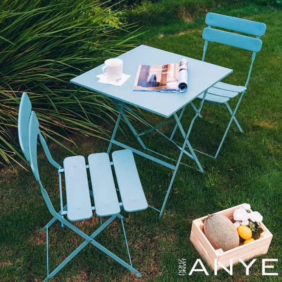 Table basse carrée pliante décontractée de meubles de salle à manger extérieurs imperméables de jardin en métal