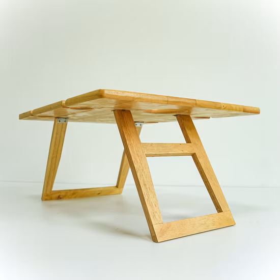 Table de pique-nique en bois pliable pour Camping en plein air, avec verres à vin, porte-collation