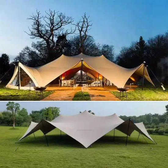 Tentes de mariage de taille faite sur commande de tente extensible d'événement de luxe extérieur d'hexagone pour la partie de 200 personnes